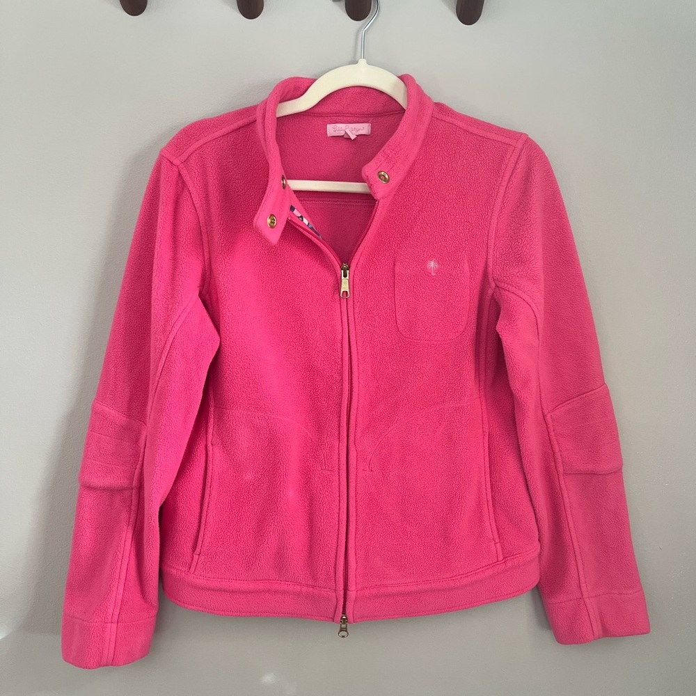 Pink Lilly Pulitzer fleece sweater